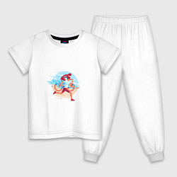 Пижама хлопковая детская Трилайф, цвет: белый