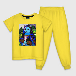 Пижама хлопковая детская МОНА КОТ - Ромеро Бритто, цвет: желтый