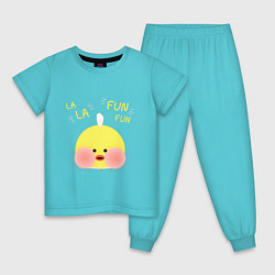Пижама хлопковая детская Лалафанфан уточка, цвет: бирюзовый