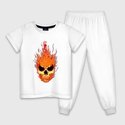 Пижама хлопковая детская Огнище!, цвет: белый