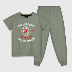 Пижама хлопковая детская PARIS SAINT - GERMAIN ПСЖ ФУТБОЛ, цвет: авокадо