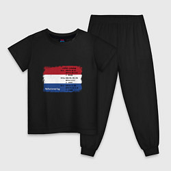 Пижама хлопковая детская Для дизайнера Флаг Нидерландов цвета черный — фото 1