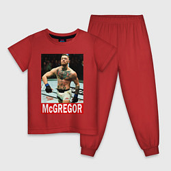Пижама хлопковая детская Конор МакГрегор McGregor, цвет: красный