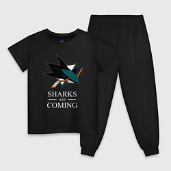 Пижама хлопковая детская Sharks are coming, Сан-Хосе Шаркс San Jose Sharks, цвет: черный