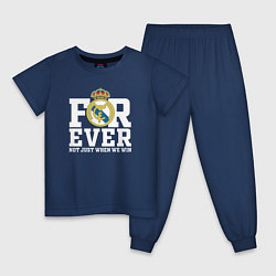 Пижама хлопковая детская Real Madrid, Реал Мадрид FOREVER NOT JUST WHEN WE, цвет: тёмно-синий