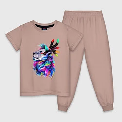 Пижама хлопковая детская Art lion!, цвет: пыльно-розовый