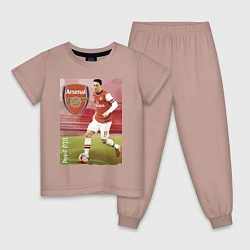Пижама хлопковая детская Arsenal, Mesut Ozil, цвет: пыльно-розовый