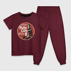 Пижама хлопковая детская Nuka Cola Ice Cold Retro, цвет: меланж-бордовый