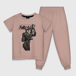 Пижама хлопковая детская Fallout Hero, цвет: пыльно-розовый