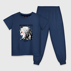 Пижама хлопковая детская Итто Itto, Genshin Impact Геншин импакт, цвет: тёмно-синий
