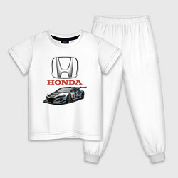 Пижама хлопковая детская Honda Racing team, цвет: белый