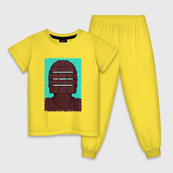 Пижама хлопковая детская Айзек в шлеме, цвет: желтый
