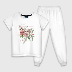 Пижама хлопковая детская Spring mood Flower, цвет: белый
