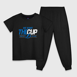 Пижама хлопковая детская Tampa Bay Lightning We want the cup Тампа Бэй Лайт, цвет: черный