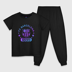Пижама хлопковая детская FC Barcelona Fade Logo 2022, цвет: черный
