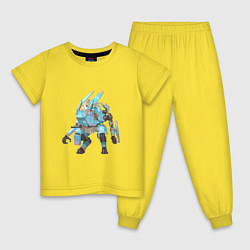 Пижама хлопковая детская Зайчик в роботе, цвет: желтый