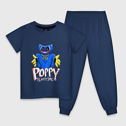 Пижама хлопковая детская Сытый Поппи Poppy Playtime, цвет: тёмно-синий
