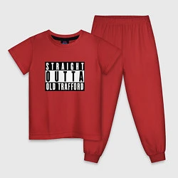 Пижама хлопковая детская Manchester United Straight outta Old Trafford, цвет: красный