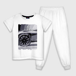 Пижама хлопковая детская Lexus Wheel, цвет: белый