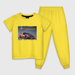 Пижама хлопковая детская Mazda Motorsports Development, цвет: желтый