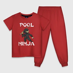 Пижама хлопковая детская POOL NINJA, цвет: красный