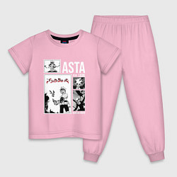 Пижама хлопковая детская Asta art, цвет: светло-розовый