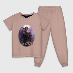 Пижама хлопковая детская Elden Ring овал Элден ринг, цвет: пыльно-розовый