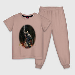 Пижама хлопковая детская Elden Ring ellips Элден ринг, цвет: пыльно-розовый