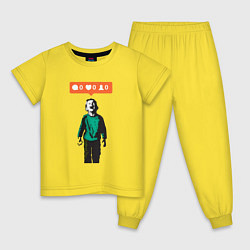 Пижама хлопковая детская Граффити соцсети лайки, цвет: желтый