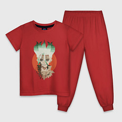 Пижама хлопковая детская Senkuu art, цвет: красный
