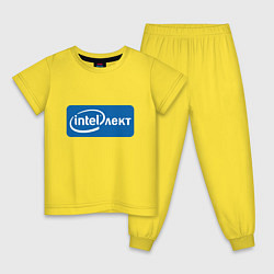Пижама хлопковая детская INTELлект, цвет: желтый