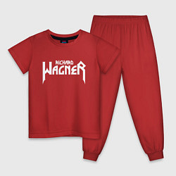 Пижама хлопковая детская Вагнер, цвет: красный
