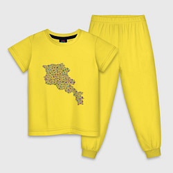Пижама хлопковая детская Armenia Country, цвет: желтый