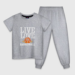 Пижама хлопковая детская Live Love - Basketball, цвет: меланж