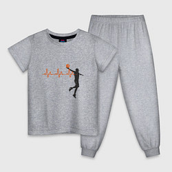 Пижама хлопковая детская Basketball Pulse, цвет: меланж