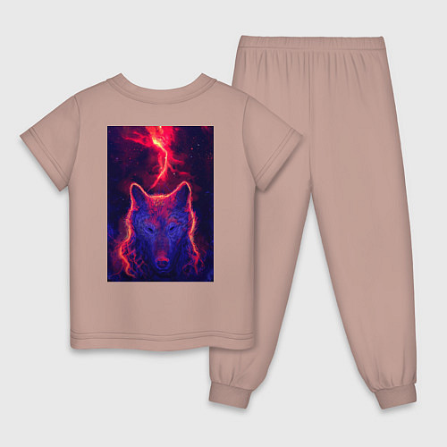 Детская пижама Огненная морда / Пыльно-розовый – фото 2
