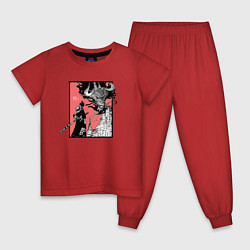 Пижама хлопковая детская Луффи против Кайдо One Piece, цвет: красный