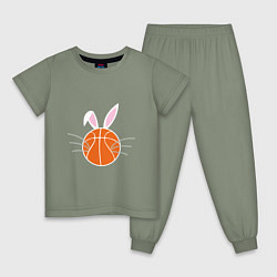 Пижама хлопковая детская Basketball Bunny, цвет: авокадо