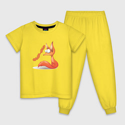 Пижама хлопковая детская Лисичка фыр фыр, цвет: желтый