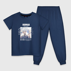 Пижама хлопковая детская I Norman, цвет: тёмно-синий