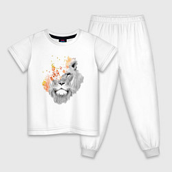 Пижама хлопковая детская Царь зверей Art, цвет: белый