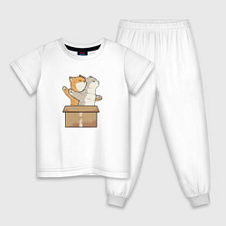 Пижама хлопковая детская Catanic, цвет: белый