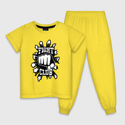 Пижама хлопковая детская F Club, цвет: желтый