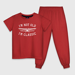 Пижама хлопковая детская Я не старый, я класический, цвет: красный
