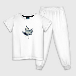 Пижама хлопковая детская Горы в Листе, цвет: белый