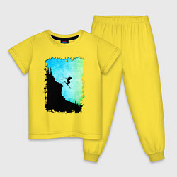 Пижама хлопковая детская Дроп, цвет: желтый