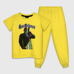 Пижама хлопковая детская GTA Orange gangster, цвет: желтый