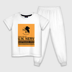Пижама хлопковая детская Neon Genesis Evangelion НЕРВ, цвет: белый