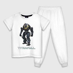 Пижама хлопковая детская TITANFALL ROBOT ART титанфолл, цвет: белый