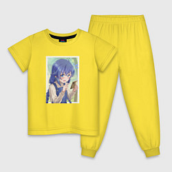 Пижама хлопковая детская Кроха Рокси, цвет: желтый